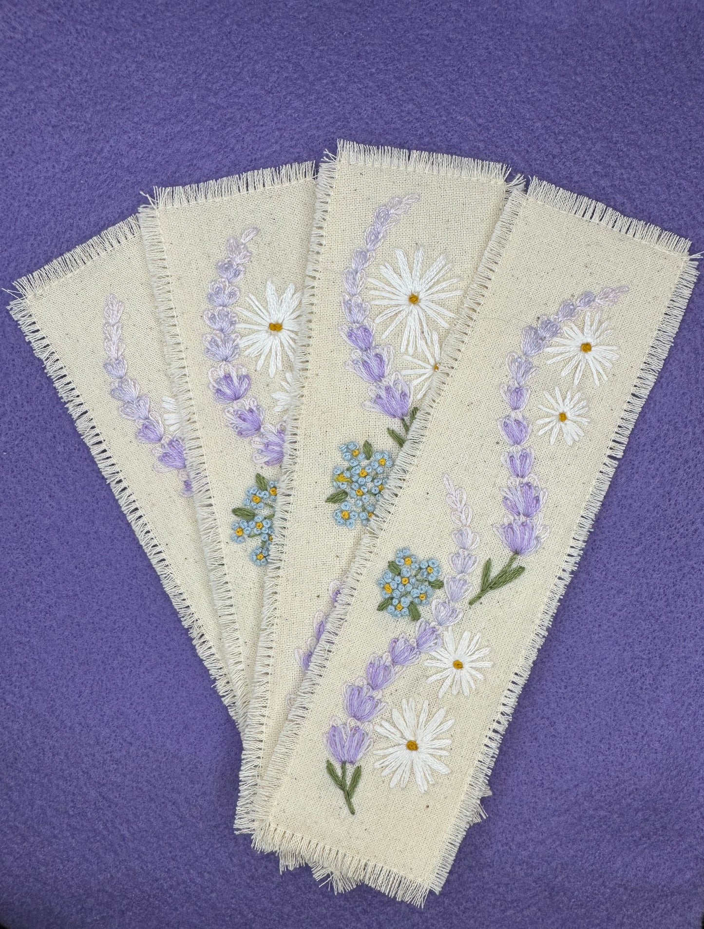 Hand-Embroidered Floral Bookmark