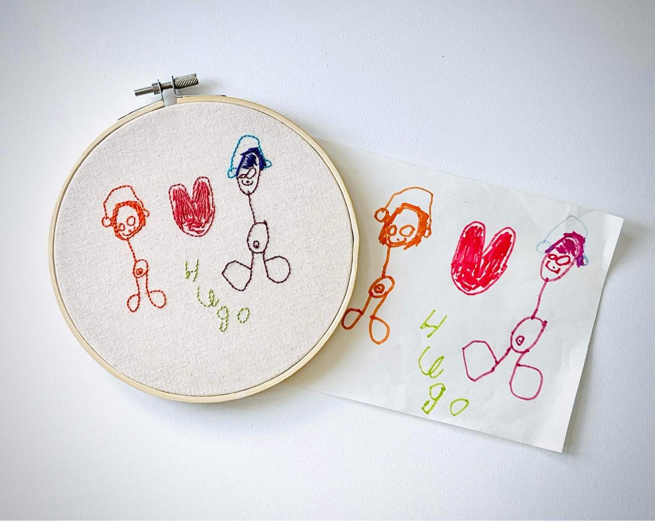 Customised Kids Drawing Embroidery Hoop