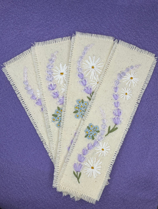 Hand-Embroidered Floral Bookmark